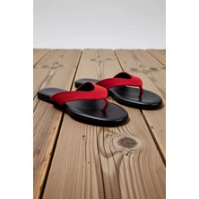 Benerly Kadın Parmak Arası Terlik Suni Deri Düz Topuk Termoplastik Taban Polyester Yaz Koleksiyonu Günlük