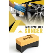 MEGAHAWK Profesyonel Eğik Oto Lastik Parlatıcı Sünger | Ergonomik Araç Lastiği Parlatma Uygulama Pedi