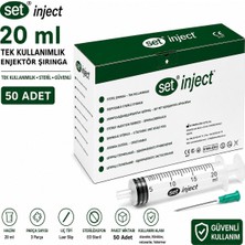 Set Inject (Tıpset) 20ML 3 Parça Yeşil Uçlu Enjektör-50 Adet