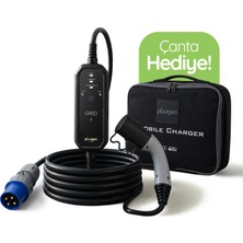 Plugen Grıd 2 Taşınabilir Ev Şarj Cihazı 3.7-7.4 Kw Tek Faz 16-32A Type 2 Adaptörlü Çantalı