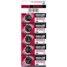 Maxell CR2032 Düğme Pil 220 mAh 1,45 V Kapasite ile Tek Kullanımlık 5'li Paket