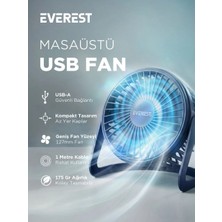 Everest EFN-505 Masaüstü Lacivert Usb Fan (145mmx141mmx105 mm)