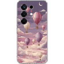 TechTree Tecno Camon 50 4g Uyumlu Mor Gökyüzü ve Uçan Balon Baskılı Silikon Kılıf