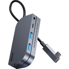 Hace Bazaar Baseus Bending Angle No.7 Çok Fonksiyonlu 6 Port Type-C Hub (CAHUB-CWJ0G)-(5775)