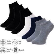 Lion Monroe Saf Bambu 4 Mevsim Erkek Patik Düz Kısa Siyah - Beyaz - Lacivert - Gri Çorap Dikişsiz Premium Hediye Kutulu 7'li Comfort Series L5952AZNP