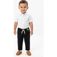 Tayo Baby Erkek Bebek Siyah Ribanalı Pantolon Likralı Pamuklu