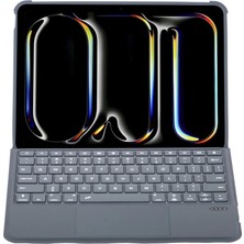 Aydogan's Apple T5510D Ipad Pro 13 (2024) Kılıf Palermo Ledli Klavyeli Standlı Tablet Kılıfı - Siyah