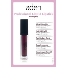 Luord-Store Aden Professional Liquid Lipstick - Profesyonel Likit Ruj 32 Mahogany(Kızıl Kahve)