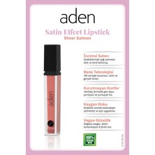 Luord-Store Aden Satin Effect Lipstick - Saten Etkili Likit Ruj 02 Sheer Salmon(Mercan Şeftalisi)