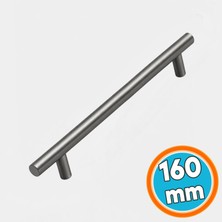 Nzb Mobilya Mutfak Dolap Çekmece Dolabı Kulbu Kulpu Kulpları (1 Adet) Titanyum Renk 160MM 16CM Metal