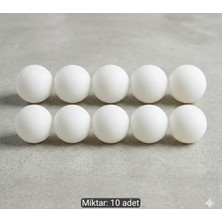 Bodrum Asel 10 Adet Dayanıklı Beyaz Pinpon Topu (Masa Tenisi Topu)