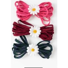 Bodrum Asel Papatya Figürlü 3’lü Paket Kılıflı Yan Toka Seti - Yetişkin Kadın Saç Aksesuarı, Retro Tasarım Klipsli Pens Toka (Pembe, Bordo, Ekose)