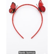 Bodrum Asel Kırmızı Kelebek Figürlü Çocuk ve Genç Taç - Özel Tasarım Saç Aksesuarı
