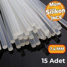 Sgs F1000 7.4 mm 15 Adet Ince Şeffaf Mum Silikon - Hobi ve Tamir Silikonu