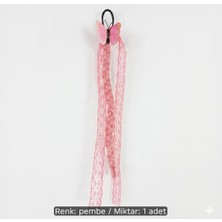 Bodrum Asel Kelebek Detaylı Örgü ve Dantel Saç Aksesuarı - Pembe