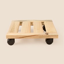 Simple Living Living Ahşap Damacana ve Saksı Altlığı - Bej - 30X30 cm