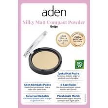 Luord-Store Aden Silky Matt Compact Powder - Ipeksi Mat Pudra 02 Beige(Bej)