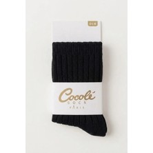 Cocole Socks Kız Bebek Külotlu Çorabı Pamuklu Siyah Derby Çizgili 0-24 Ay
