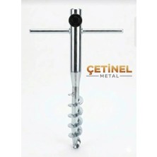 Çetinel Metal Plaj Şemsiye Kazığı Yuvarlak Şemsiye İçin Sağlam Burgulu Aparatlı