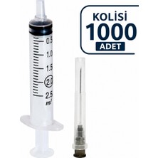 İnmed 2,5 ml Siyah Uçlu Contalı 3parçalı1 Koli  (1000ADET)
