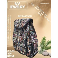 NV JEWELRY Renk Seçenekli Etnik Desenli Siyah Sırt Çantası