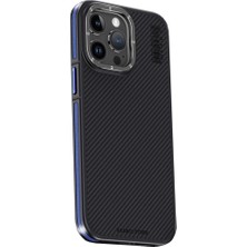 Aydogan's Joko Apple Iphone 15 Pro Max Kılıf Aramid 600D Kevlar Karbon Fiber Magsafe Kapak - Lacivert