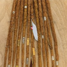 Yasemin Kaplan 35 cm Bakır Tonlu Rasta - Açık Uçlu 20 Adet Saç Eklentisi