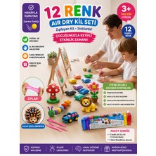 12 Colors Air Dry Clay Ozankil Zıplayan Havayla Kuruyan Yumuşak Kil Kendin Yap Seti
