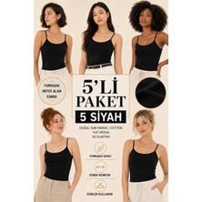Loule Kadın 5 Adet Modal & Pamuklu Ince Askılı Esnek Basic Body Atlet - 5'li Avantaj Paketi