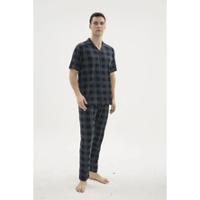 Beruflic Kocabey KKT-26158 Erkek Apaj Yaka Düğmeli Pijama Takımı
