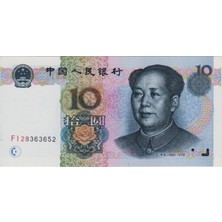 Banknoting Çin Halk Cumhuriyeti 10 Yuan 1999 Çil.