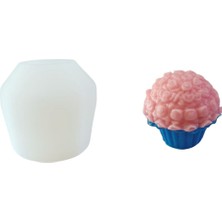 Tahtakale Toptancı Silikon 3D Dekoratif Gül Desenli Cupcake Model Kalıp Mum,taş Tozu ve Beton Kalıbı