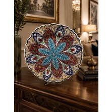 Anka Select El Yapımı Iznik Çini Dekoratif Tabak 25 cm – Geleneksel Osmanlı Motifli Seramik Duvar ve Konsol Dekoru