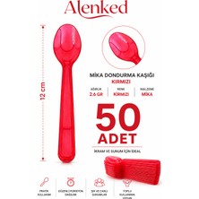Alenked Mika Dondurma Kaşığı Kırmızı 2.6 gr 50 Adet