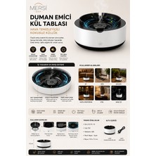 Mersi Shop Duman Emici Kül Tablası | Hava Temizleyicili Kokusuz Küllük ve Duman Çekici Sistem