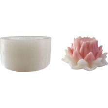 Tahtakale Toptancı Silikon 3D Dekoratif Kalıp Nilüfer Çiçeği Tealight Mumluk Altlığı Mum, Taş Tozu ve Beton Kalıbı