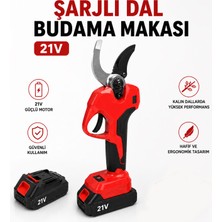 Badem10 Şarjlı Bağ Makası 21V 2.0AH Çift Akülü Profesyonel Budama Makası Meyve Ağacı Dal Kesme Seti