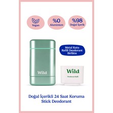 Wild %98 Natural Stick Deodorant Kutu + Refill Fresh - Aqua Case + Fresh Cotton & Sea Salt 40 G.