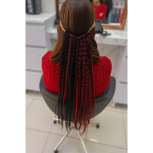 Yasemin Kaplan ❤️ Siyah ve Bordo Karışımı Kıvırcık Rasta Eklentisi - Doğal Görünümlü El Yapımı Saç Aksesuarı