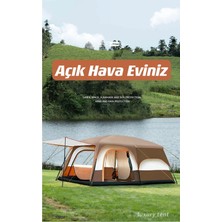 Forestia 8-10 Kişilik 2 Odalı Geniş Kamp Çadırı - 330X210X185 cm Çift Katmanlı - Gökyüzü Seyir Çadır