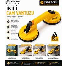 Dynamic Tech Ikili Vakumlu Vantuz Cam Seramik Granit Mermer Fayans Taşıma Aparatı Cam Vantuzu