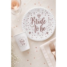Pekshop Beyaz 8li Bride To Be Karton Tabak Bardak Seti
