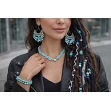 Yasemin Kaplan Rasta-Doğal Taş Kolye-Rasta Takım -Geçici Rasta