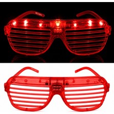 Nemere LED Işıklı Panjur Parti Gözlüğü Kırmızı Renk Shutter Gözlük
