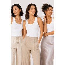 Loule Kadın 3 Adet Pamuklu & Modal Kalın Askılı Esnek Basic Atlet - 3'lü Avantaj Paketi