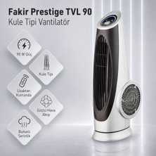 Fakir Prestige Tvl 90 - 90W Uzaktan Kumandali Guclu Hava Akisli - Kule Tipi Vantilator - Beyaz