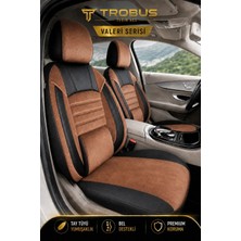 Trobus Seat Ibiza 2009-2012 Uyumlu Valeria Serisi Taba Siyah Bel Destekli Tay Tüyü Koltuk Kılıfı