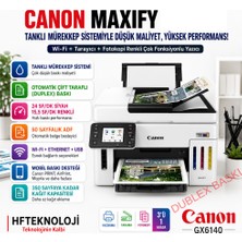 Canon Dublex Baskı , Wi-Fi + Tarayıcı + Maxify GX6140 Fotokopi Renkli Çok Fonksiyonlu Tanklı Mürekkep Püskürtmeli Yazıcı