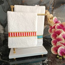 Lasetu Pip Studio Desenli Kırmızı ve Mavi Nakış Detaylı Mutfak ve Banyo Havlusu 2 Adet