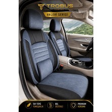 Trobus Mitsubishi L200 2011-2015 Uyumlu Valeria Serisi Füme Siyah Bel Destekli Tay Tüyü Koltuk Kılıfı